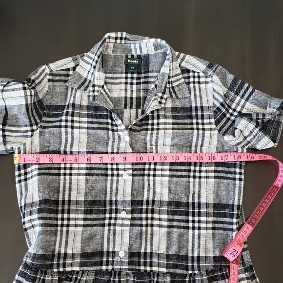 Roots Hartley Women's Plaid Short Sleeve Dress Size S - Picture 10 of 14